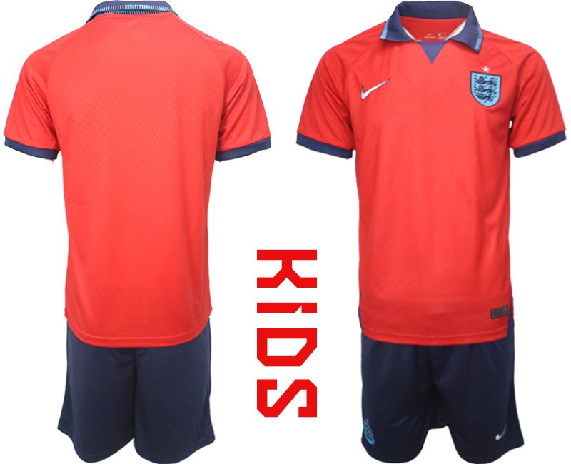 Youth 2022 World Cup National Team England away blank red Soccer Jersey